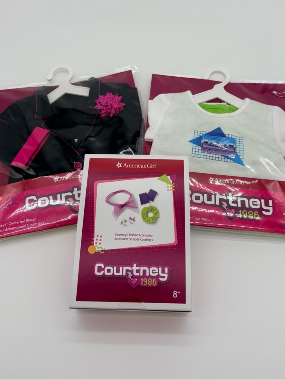 American Girl Courtney Lot Fashion Accessories Oversized Blazer Tshirt & Tank